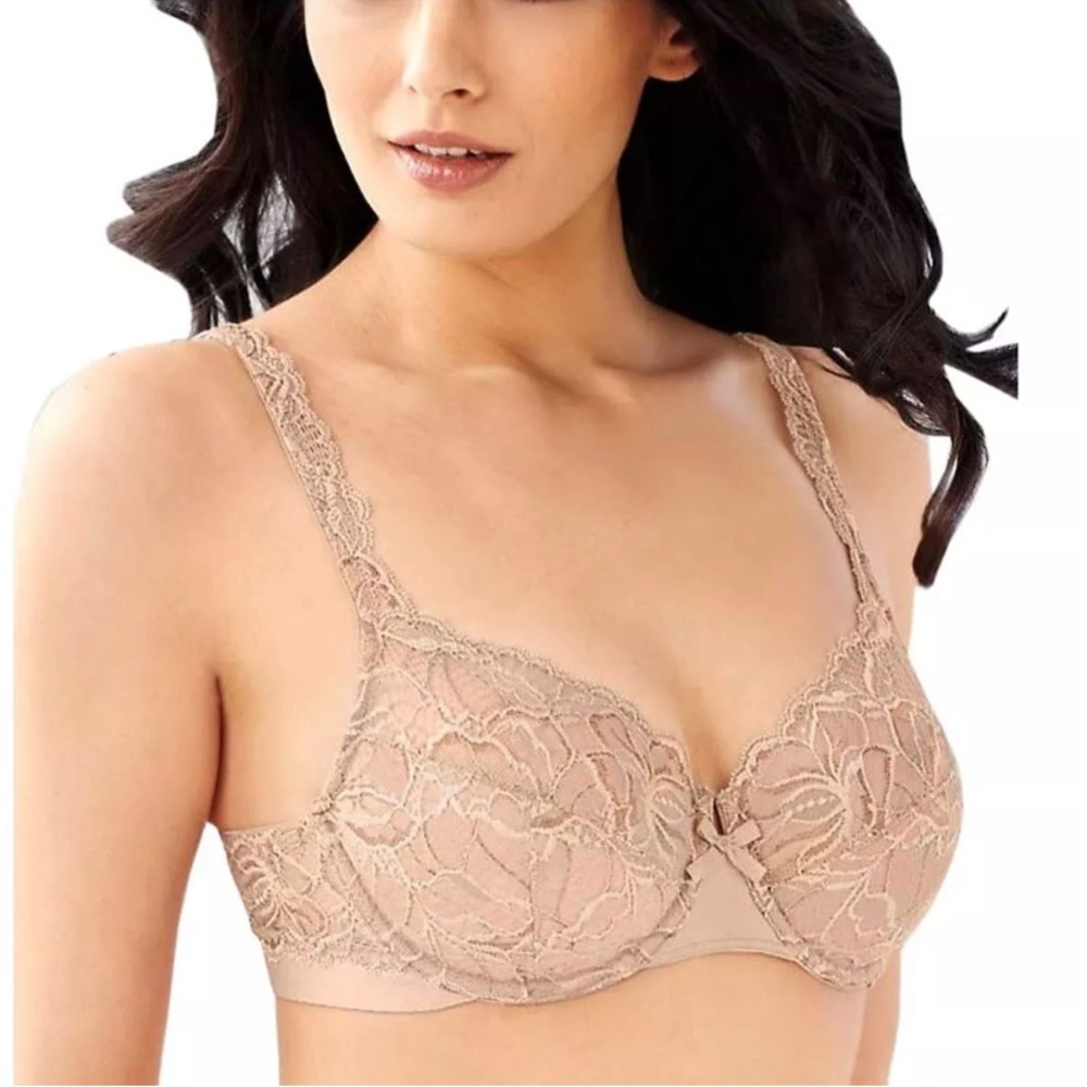 Bali Women's Desire Lace Non-Foam Underwire Champagne Shimmer Size 34C NWT